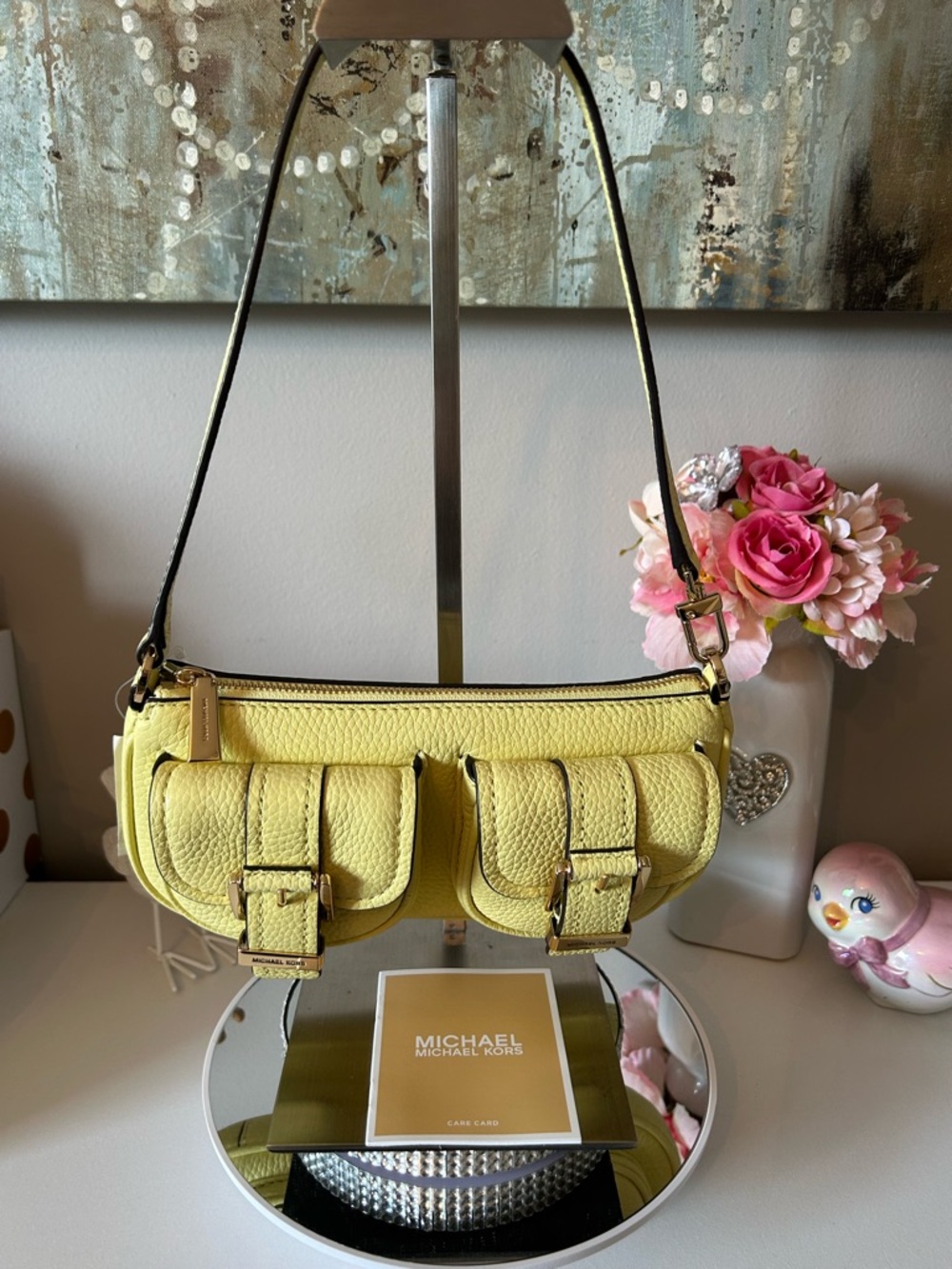 NWT! Michael Kors Zoe Small Leather Slim Convertible Shoulder Bag